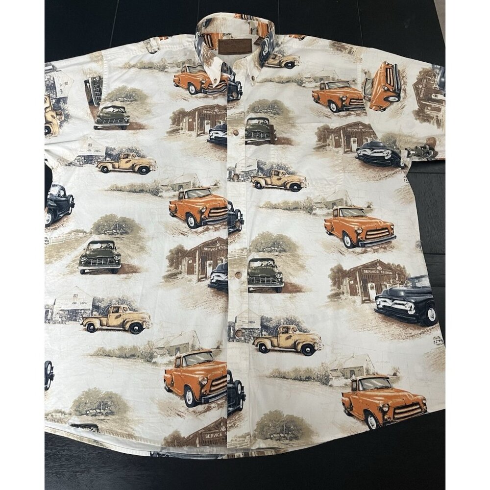 Clearwater Outfitters Shirt Size XL GM Vintage Trucks Button Front Rockabilly